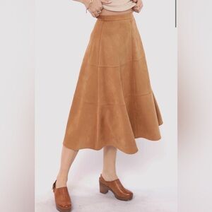 Faux Suede Midi skirt